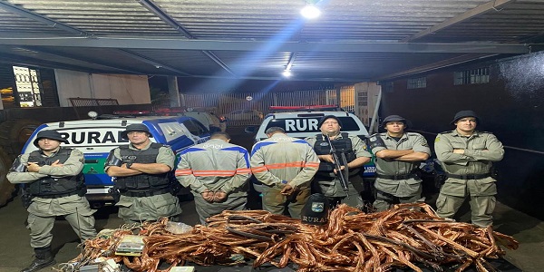 POLÍCIA PRENDE AUTORES DE FURTO DE CABOS DE COBRE EM EQUIPAMENTOS DE IRRIGAÇÃO