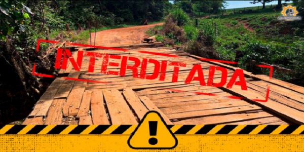 A ponte do Pasmado, na Região Santa Rosa, está interditada.