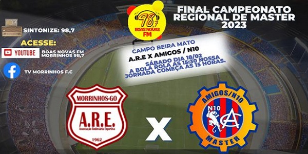 ARE e Amigos N10 decidem o Campeonato Regional de Master de Morrinhos