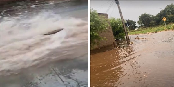 Chuva intensa causa transtornos em Morrinhos no inicio da noite deste sábado; vídeos!