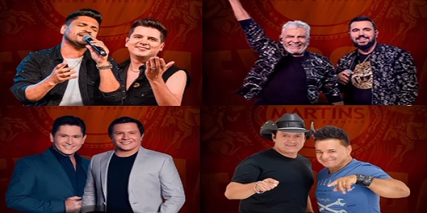Expo Pontalina 2023: Gian e Giovani, Mato Grosso e Mathias, Zé Ricardo e Thiago, Renan e Ray. Confira as datas dos shows!