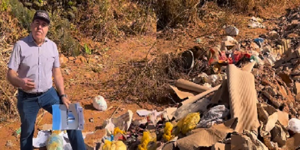 Prefeitura de Morrinhos pede à população que denuncie o descarte irregular de entulhos em estradas rurais