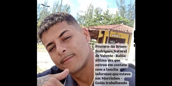 Família Procura por Bruno Rodrigues, Desaparecido em Morrinhos
